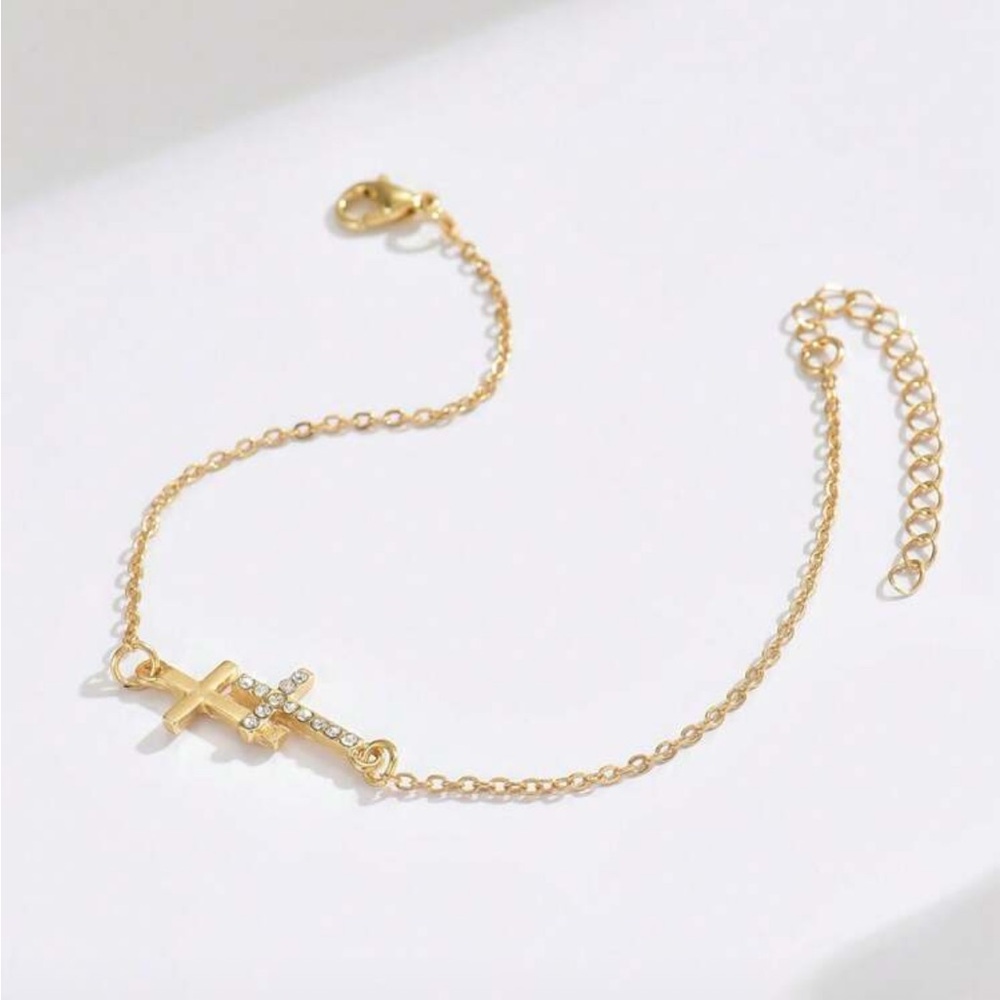 Diamond Cross Bracelet N1705 - Picture 2 of 5